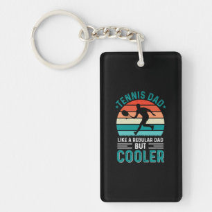 Tennis Dad Retro Sunset Key Ring