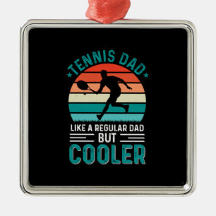 Tennis Dad Retro Sunset Metal Tree Decoration