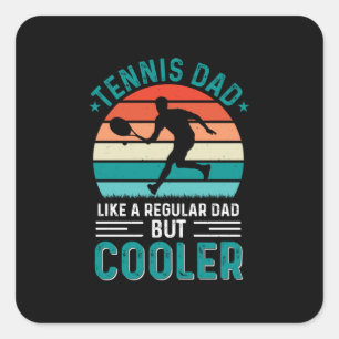 Tennis Dad Retro Sunset Square Sticker