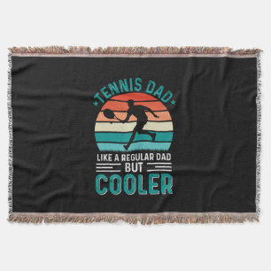 Tennis Dad Retro Sunset Throw Blanket