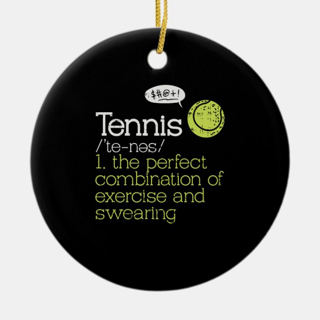 Tennis Definition Ceramic Tree Decoration (Front)