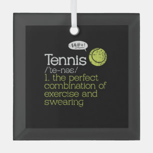 Tennis Definition Glass Tree Decoration