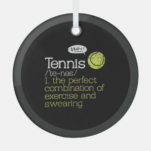 Tennis Definition Glass Tree Decoration