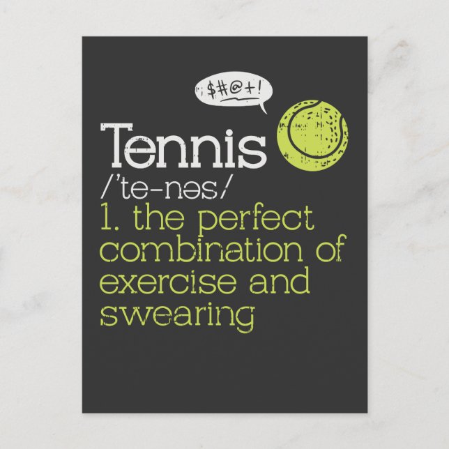 Tennis Definition Postcard (Front)