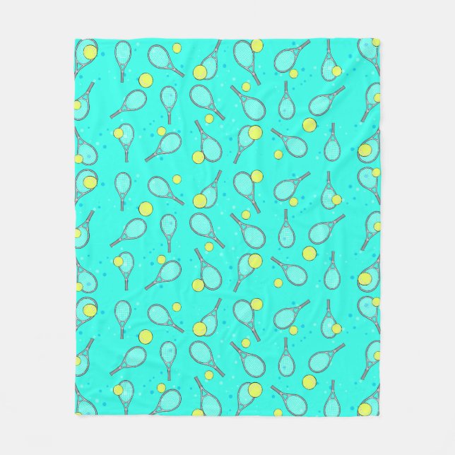 Tennis Design Pattern Fleece Blanket (Front)