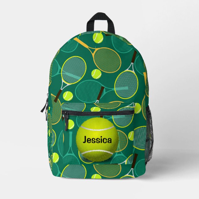 Tennis Design  Printed Backpack (Front)