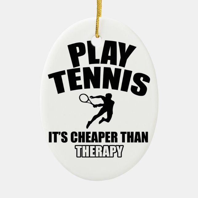 Tennis designs ceramic tree decoration (Front)