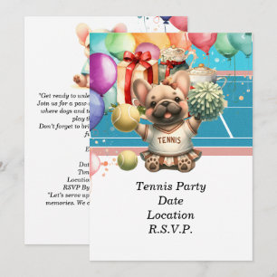 Tennis Dog Birthday Party Invitation