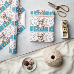 Tennis Dog Let's Play the Game Wrapping Paper