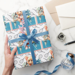 Tennis Dog Let's Play the Game Wrapping Paper