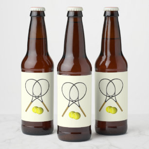 Tennis Doubles Cream Beer Bottle Label