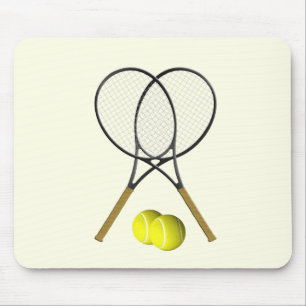 Tennis Doubles Cream Mouse Pad