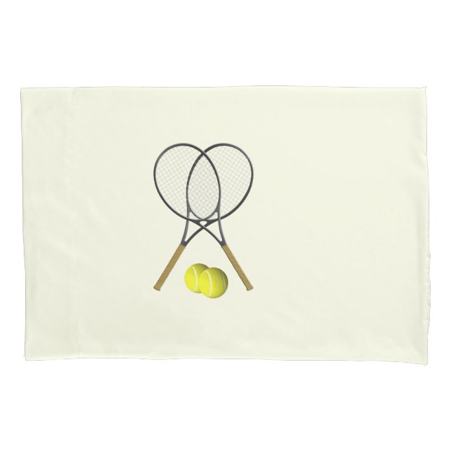Tennis Doubles Cream Pillowcase (Front)