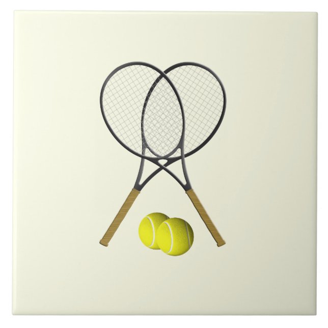 Tennis Doubles Cream Tile (Front)