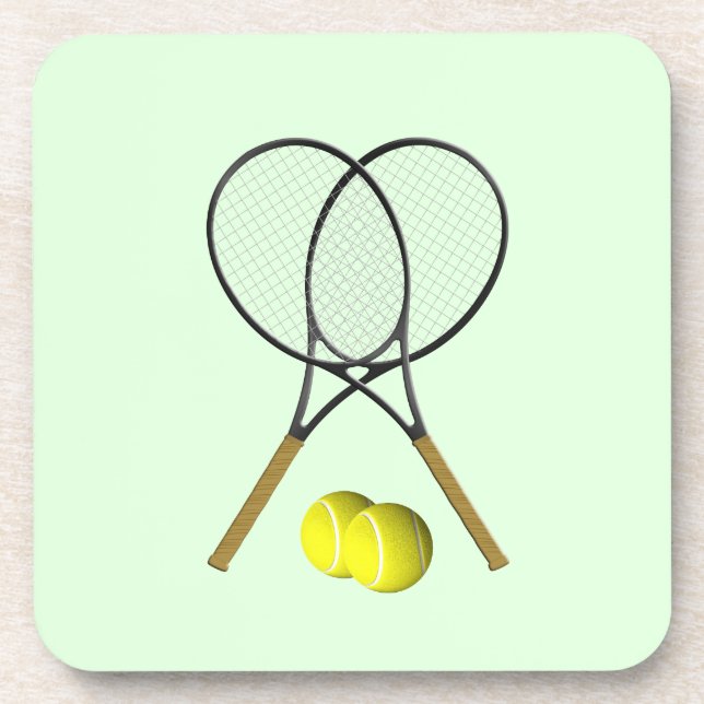 Tennis Doubles Green Coaster (Front)