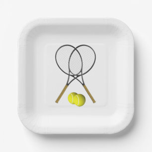 Tennis Doubles  Paper Plate
