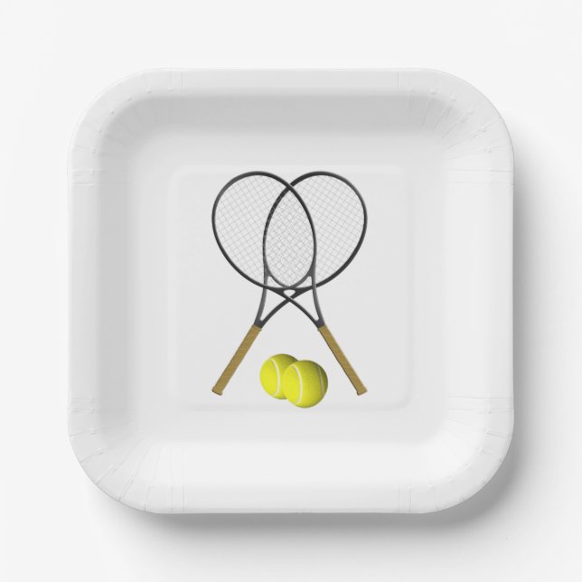 Tennis Doubles  Paper Plate (Front)