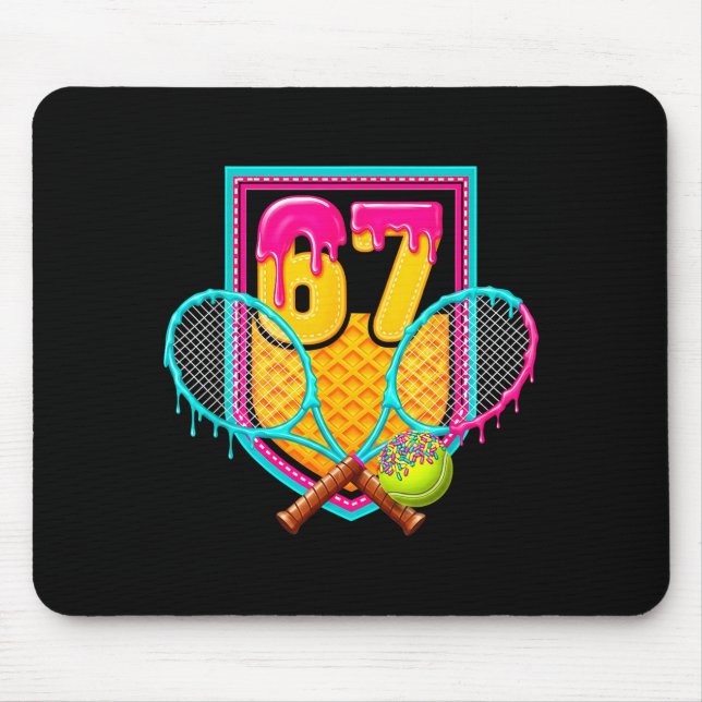 Tennis Drip Number 67 Tennis Player  Mouse Pad (Front)