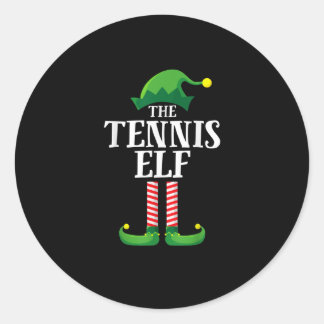 Tennis Elf Matching Family Group Christmas Party Classic Round Sticker