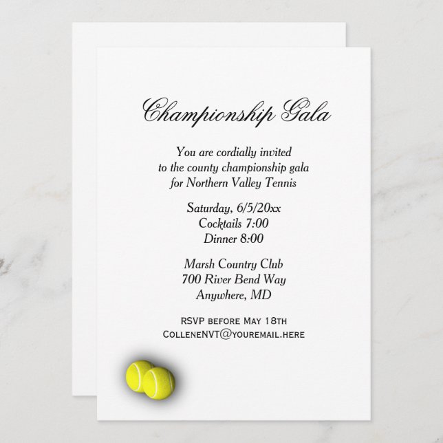 Tennis Event Invitation (Front/Back)
