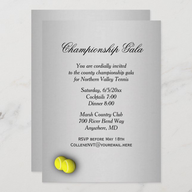 Tennis Event Invitation (Front/Back)