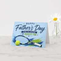 Tennis Father’s Day Card for Dad Blue Watercolor