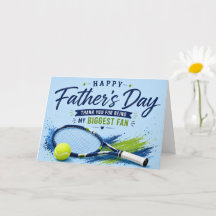 Tennis Father’s Day Card for Dad Blue Watercolor