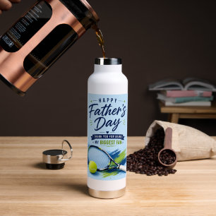 Tennis Father’s Day for Dad Blue Watercolor Water Bottle