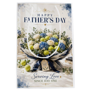 Tennis Father's Day with racket and flowers Medium Gift Bag
