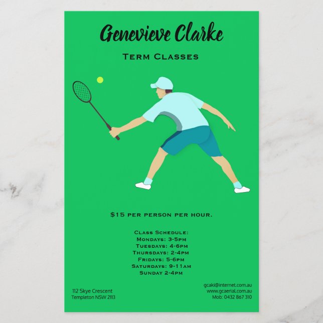 Tennis Flyer (Front)