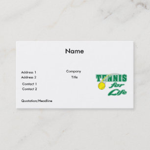tennis for life text design business card
