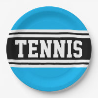 TENNIS Fun Bold Azure Blue Black Racing Stripes