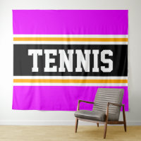 TENNIS Fun Sporty Bright Pink Black Yellow Stripes