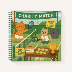 Tennis Fund Raiser for Cat Lovers Notebook