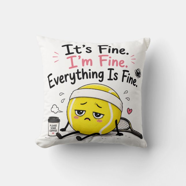 Tennis funny saying cushion (Front)