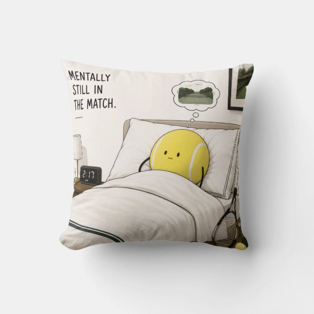 Tennis funny saying cushion (Front)