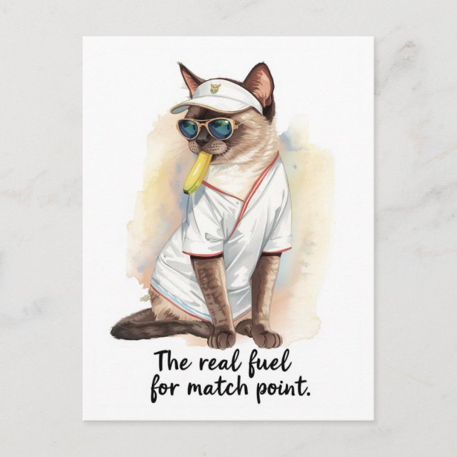 Tennis Funny Saying eating banana Postcard (Front)