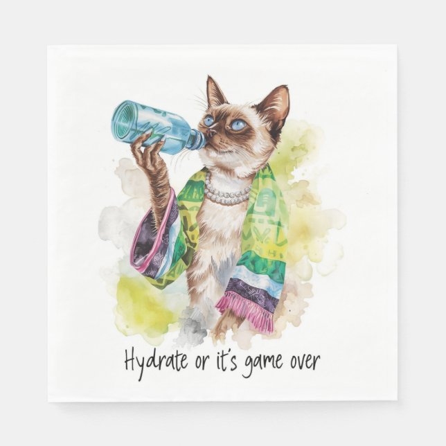 Tennis Funny Saying for Cat Lovers Napkin (Front)