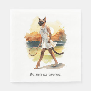 Tennis Funny Saying for Cat Lovers Napkin