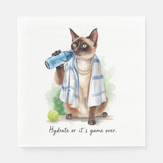 Tennis Funny Saying for Cat Lovers Napkin (Front)