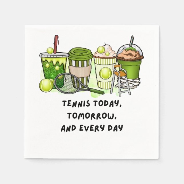 Tennis Funny Saying for Player Party tennis themed Napkin (Front)