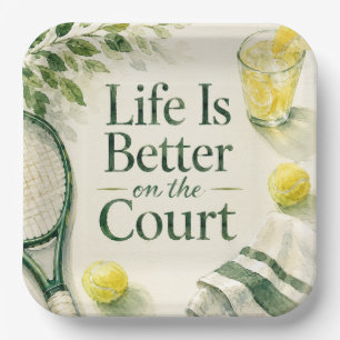 Tennis Funny Saying for Player Party tennis themed Paper Plate