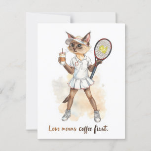Tennis Funny Saying Love means Coffee first Postcard