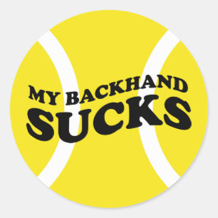 Tennis Funny Sticker - with humourous slogan joke
