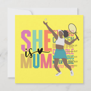 Tennis Game, Set, Match: Tennis Mum Mother's Day Holiday Card