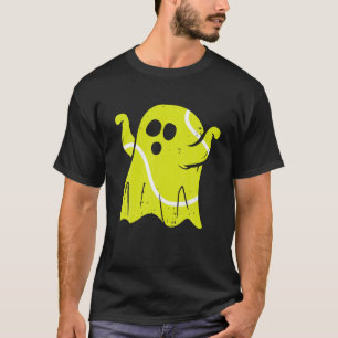 Tennis Ghost Trick Or Treat Funny Halloween Tennis T-Shirt