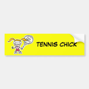 Tennis Gifts & Cards cute cartoon girl sticke Bumper Sticker