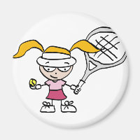 Tennis Gifts & Cards with cute cartoon girl