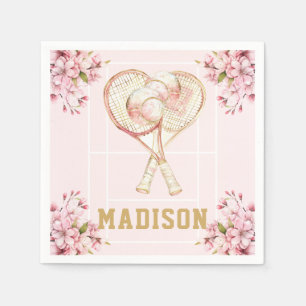 Tennis Girl Birthday Personalised Napkin