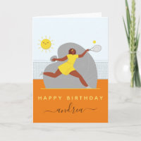 Tennis Girl Birthday Player Net & Kawaii Sun Kids 